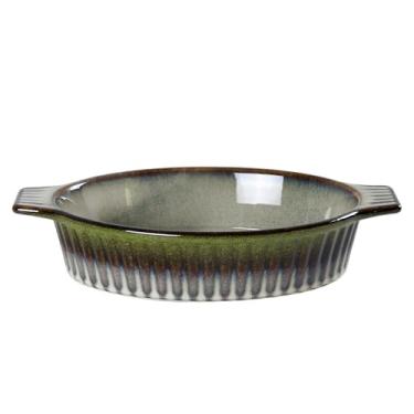 Imagem de Travessa oval Mist em cerâmica 1,4L P31,3xL19xA6cm verde