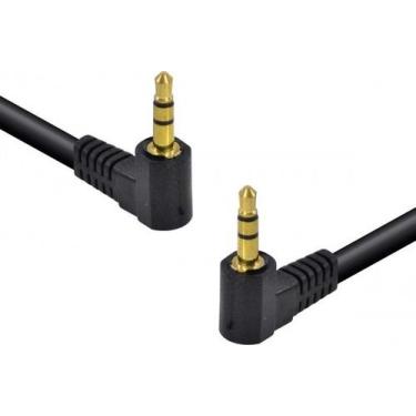 Imagem de Cabo de audio p2 x p2 (3.5 stereo) 1.5 metros 2 conectores de 90 graus