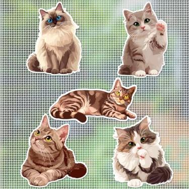 Imagem de MWOOT 10 peças de ímãs de porta de tela para gatos, protetores de tela fortes para animais de estimação, lembretes decorativos de dupla face, adesivos magnéticos de geladeira, protetor de tela de