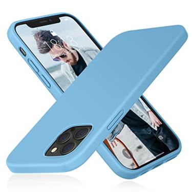 Imagem de DTTO Compatível com iPhone 12/12 Pro Capa de silicone à prova de choque [série Romanc] Capa [câmera melhorada e proteção de tela] com almofada de grade favo de mel para iPhone 12 6,1 polegadas 2020, azul ciano