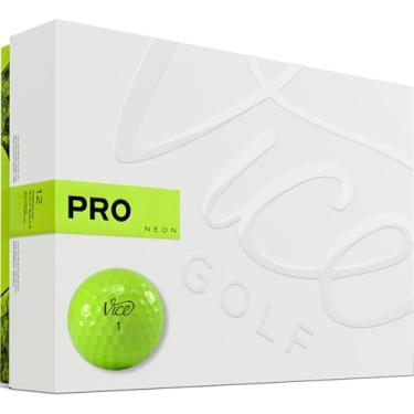 Imagem de Vice Golf Pro 2020 | 12 bolas de golfe | Características: 3 peças de uretano fundido, controle máximo, giro de jogo curto alto | Mais cores: NEON RED, branco | Perfil: Projetado para jogadores de golfe avançados