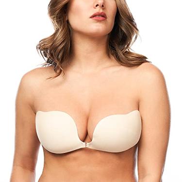 Imagem de Maidenform Sutiã com gancho adesivo feminino, Nude., C