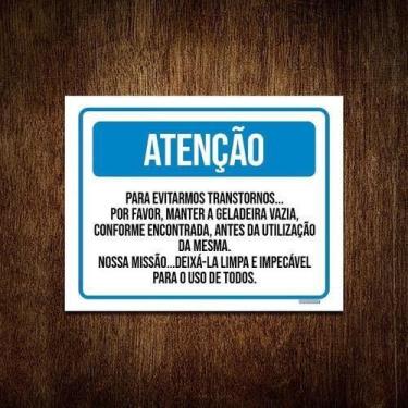Imagem de Kit 10 Placas Sinalização - Atenção Manter Geladeira Via - Sinalizo.Co