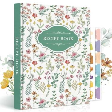 Imagem de Lanpn Diário de receitas em branco para 70 receitas, livro de receitas vazio à prova d'água B5 para organizar sua receita familiar, caderno de culinária de couro com adesivos para escrever em suas
