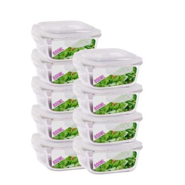 Imagem de Pote Vidro Hermético Marmita Mantimento Tampa 800ml 9 Unidades - QUALI