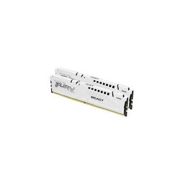Imagem de Memória RAM Kingston Fury Beast XMP, 32GB, 6400MT/s DDR5, DIMM, CL32 Branco - KF564C32BW-32