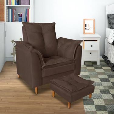 Imagem de Poltrona Luxo Para Amamentação Mães Descanso Com Puff para Sala Quarto