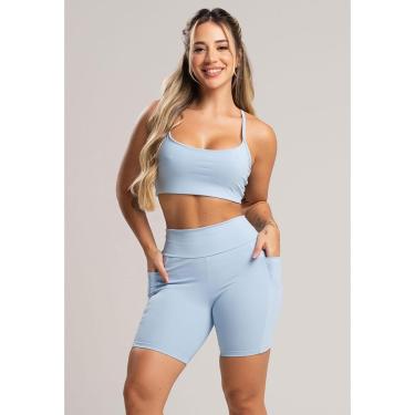 Imagem de Short Bolsos Cintura Alta Feminina Poliamida Mvb Modas-Feminino