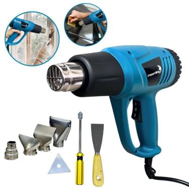 Imagem de Soprador Térmico 2000W com 7 Acessórios 2 Temperaturas 350° 600° Cabo 1.7m 220V Importway Iwsta220
