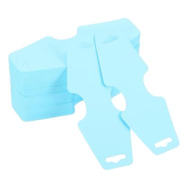 Imagem de PATIKIL 200 peças de cartões de exibição de colar e pulseira, porta-cartões em branco, embalagem de joias para pendurar colares, gargantilhas, brincos, acessórios de faixa de cabelo (azul claro, 12 x