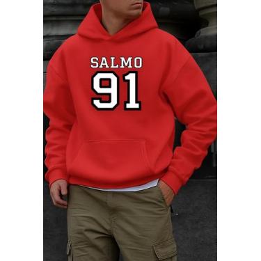 Imagem de Moletom Masculino Feminino Salmo Lançamento Methodic, Vermelho, P, ALG