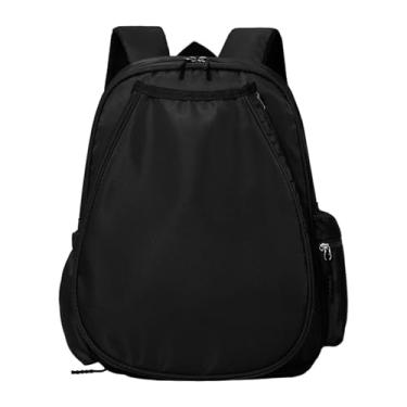 Imagem de Deevoka Mochila de tênis, bolsa esportiva para atividades ao ar livre, bolsa de badminton portátil multifuncional resistente à água com compartimento para, Preto