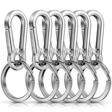 Imagem de LEBATSION 6 Peças Chaveiro De Metal Clipe Organizador Para Casa, Carro, Localizador (Prata)
