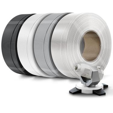 Imagem de Creality Refil de filamento PETG Filamento de impressora 3D de 1,75 mm, refilamento de 4 kg para carretel reutilizável de laboratório bambu, precisão dimensional ± 0,03 mm, preto + branco + cinza +
