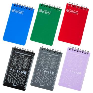 Imagem de Playbees Waterproof Pocket Notebook 6Pack Small Top Spiral Colored Notebooks All Weather 3x5 Notepads w/ Lined Pages Little Mini Memo Steno Note Pads Write in The Rain Notebook Field Notebook for