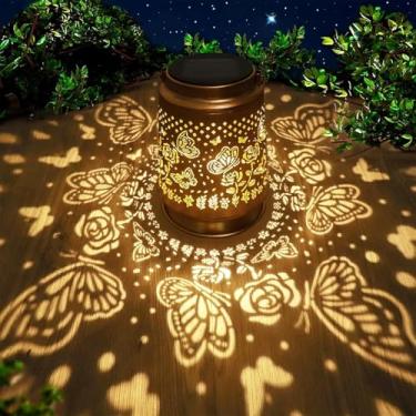 Imagem de AZEEBOI Lanternas Solares De Borboleta À Prova D'Água Para Áreas Externas, Presentes Aniversário O Dia Das Mães Mulheres, E Avós, Decorativas Suspensas Decoração Jardim, Quintal, Pátio, Varanda, Gra