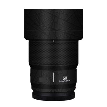 Imagem de Película protetora para lentes de câmera 50 1.8 Película protetora decalque adesivo antiarranhões acessórios para Panasonic Lumix S 50 mm F1.8 (preto cruzado)