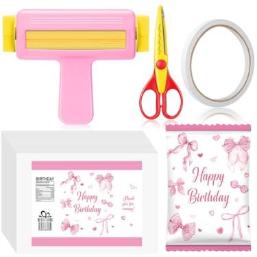 Imagem de Gilprop Crimpador de papel, tesouras de rosca, 30 folhas de papel fino brilhante para jato de tinta, fita dupla face para artesanato, laço, artigos de festa de aniversário para fabricação de sacos de