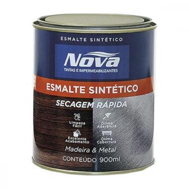 Imagem de Tinta Esmalte. 1/4 (900ml) Sintetico Nova Preto - NOVA TINTAS, Preto