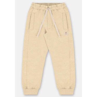 Imagem de Calça Infantil Masculina em Moletom Linho Up Baby, Amarelo, 4