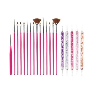 Imagem de Conjunto De Pincéis Para Arte Em Unhas, 5/20 Peças, Caneta Pontilhador