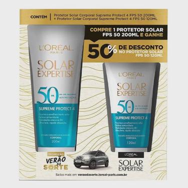 Imagem de Kit protetor solar corporal loréal paris expertise fps 50 200ML + 120ML com 50% de desconto