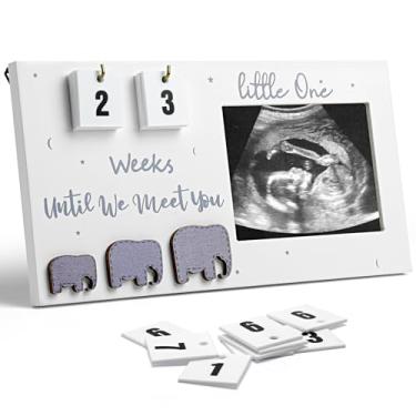 Imagem de Moldura de ultrassom para ultrassom de contagem regressiva de semanas, presente de anúncio de gravidez, presente de primeira vez para mamãe