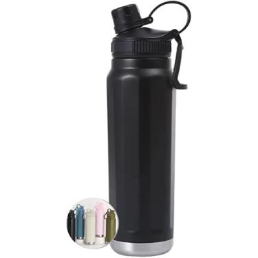 Imagem de Garrafa Térmica Inox 800ml com Isolamento a Vácuo – Bebida Quente ou Fria por 12h, Tampa com Bico, Livre de BPA – Ideal para Academia, Trabalho ou Viagens (PRETO)