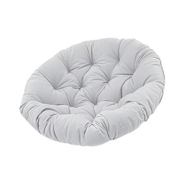 Imagem de Fenteer Almofada para cadeira suspensa redonda, cesta de balanço doméstica, 15,75 polegadas, para sofá, sala de estar, rede, piso interno e externo, Cinza Claro