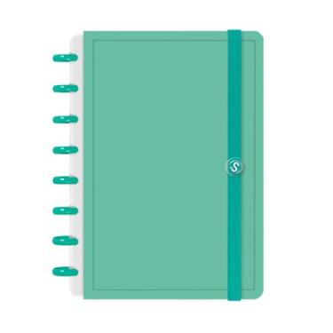 Imagem de Caderno Inteligente De Disco Capa Dura 80 Folhas Reposicionavel Tipo Diario Journal(G (20 x 27,5 cm),Verde)
