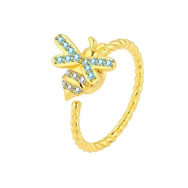 Imagem de LittleFathand Anel de abelha giratório para alívio de estresse e ansiedade, gira livremente, anel de abelha fofo animal vespão, anel aberto para mulheres e homens, presente de aniversário