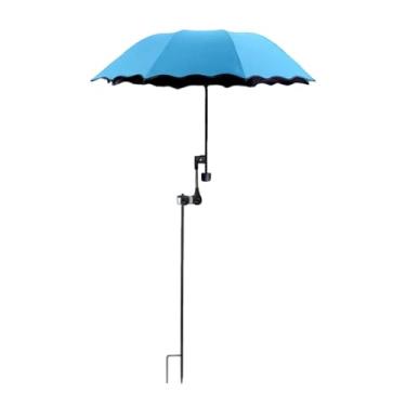 Imagem de predolo Capa de Sombra para Plantas e Cadeiras de Praia com Suporte Universal de 37,40 Polegadas, Azul