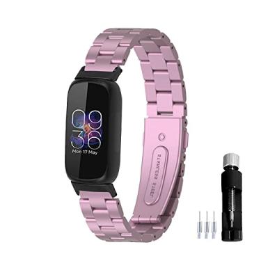 Imagem de Gheper Pulseira de relógio de metal compatível com Fitbit Inspire 3 pulseira de aço inoxidável de substituição para smartwatch inspire3 acessório para mulheres e homens