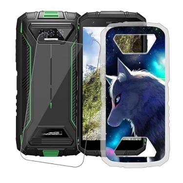 Imagem de AQGGIIXY Capa de telefone para Doogee S41T (5,5 polegadas) capa com 1 x película protetora de vidro temperado, TPU macio fino [à prova de choque X anti-amarelamento] capa transparente, para Doogee
