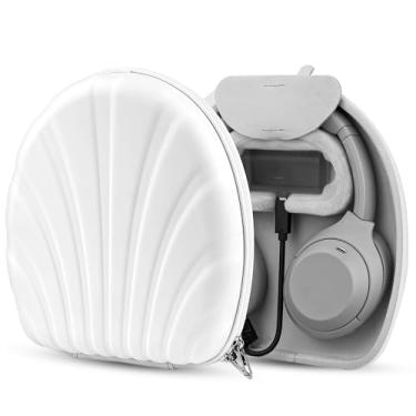 Imagem de Geekria Capa para fones de ouvido com carregamento PRO compatível com Sony WH-1000XM6, WH-1000XM5, WH-1000XM4, ULT WEAR, capa rígida, durável, proteção multicamadas (branca) sem carregador portátil