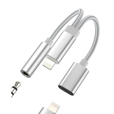 Imagem de Adaptador Lightning para conector de áudio de 3,5 mm (2 em 1) divisor de cabo de fone de ouvido AUX para iPhone 14 13 12 Pro Max conector de fone de ouvido para Apple MFI certificado para iPad