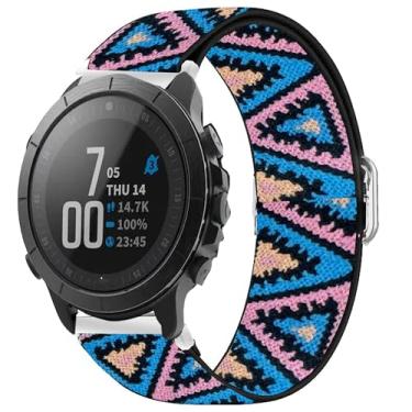 Imagem de Pulseira de relógio inteligente Wahoo ELEMNT Rival, pulseira de reposição ajustável de nylon elástico Lamshaw para homens e mulheres, compatível com smartwatch Wahoo ELEMNT Rival (1, azul rosa)