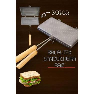 Imagem de Sanduicheira Baurutex de Fogão Dupla Resistente e Antiaderente Ideal p