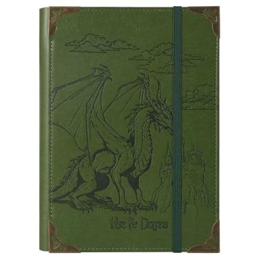 Imagem de TIEFOSSI A5 Pasta de 6 anéis para mulheres e homens, diário de couro PU com tampa dura, diário vintage dragão para crianças, cadernos retificados para a escola, agenda, viagens, organizador
