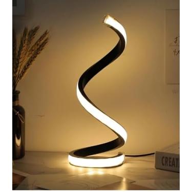 Imagem de Abajur Espiral Luminária De Mesa Moderno LED Design Contemporâneo Sem Base Luz Frio/Quente Bivolt - Ideal para Escritório, Sala, Quarto, cabeceira de cama - SHACK