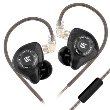 Imagem de Fones de ouvido intra-auriculares KZ EDX Pro X, fones de ouvido HiFi IEM, som de graves profundos com cabo destacável, para DJs cantores audiófilos