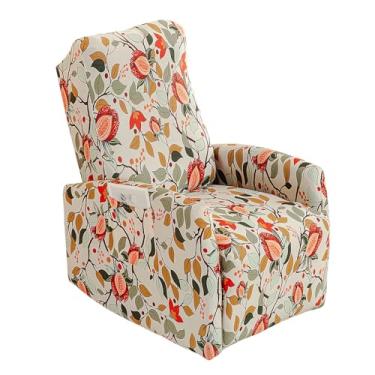 Imagem de CRFATOP Capas para cadeira reclinável, 4 peças, impressas, pequenas capas reclináveis com bolso, capas reclináveis de sofá para Home Theater, 1 assento reclinável, capa de sofá para crianças, cães