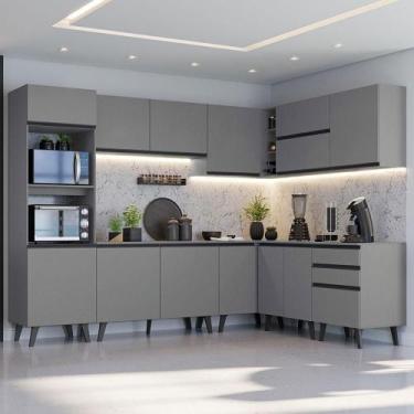 Imagem de Armário de Cozinha Completa de Canto 465 cm Nice Madesa 01, Cinza