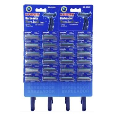 Imagem de kit barbeador 24 um ultra inox basic- 2 lâminas cabo plastico - Gadan