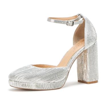 Imagem de Jewel Badgley Mischka Stephanie Pump feminino, Tecido prata, 41