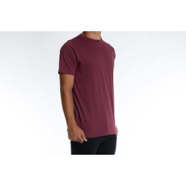 Imagem de Camiseta Masculina Lisa Basic 100 % Algodão  - L.A Importação, Bordô, 