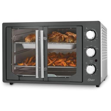 Imagem de Forno Elétrico de Bancada em Aço Inoxidável com Função Air Fryer, Temporizador de 60 Minutos, 6 Funções de Cozimento, 110V 1700W, Oster,