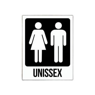 Imagem de Placa Banheiro Unissex Masculino E Feminino - Decorativa