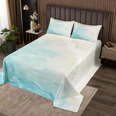 Imagem de jejeloiu Conjunto de colcha infantil de praia havaiana, tamanho solteiro, para decoração de quarto de meninos, meninas, adolescentes, onda, litoral, verão, férias, natureza, colcha acolchoada