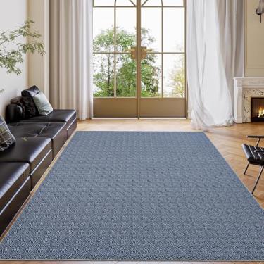 Imagem de Garvee Tapete trançado realista de 2,5 x 3,5 m, resistente a manchas, lavável à máquina, moderno, abstrato, tapete macio, fino, antiderrapante para quarto/sala de jantar, sala de brincar infantil